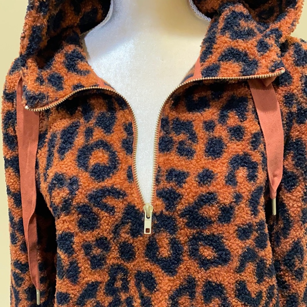 LOFT Leopard Print Sherpa Hoodie - Picture 6 of 11